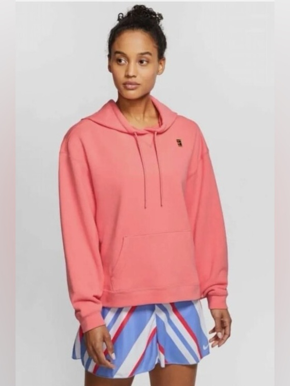 NikeCourt Heritage French Terry Hoodie Coral Pink‎ Size Small